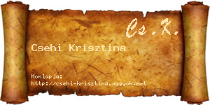 Csehi Krisztina névjegykártya